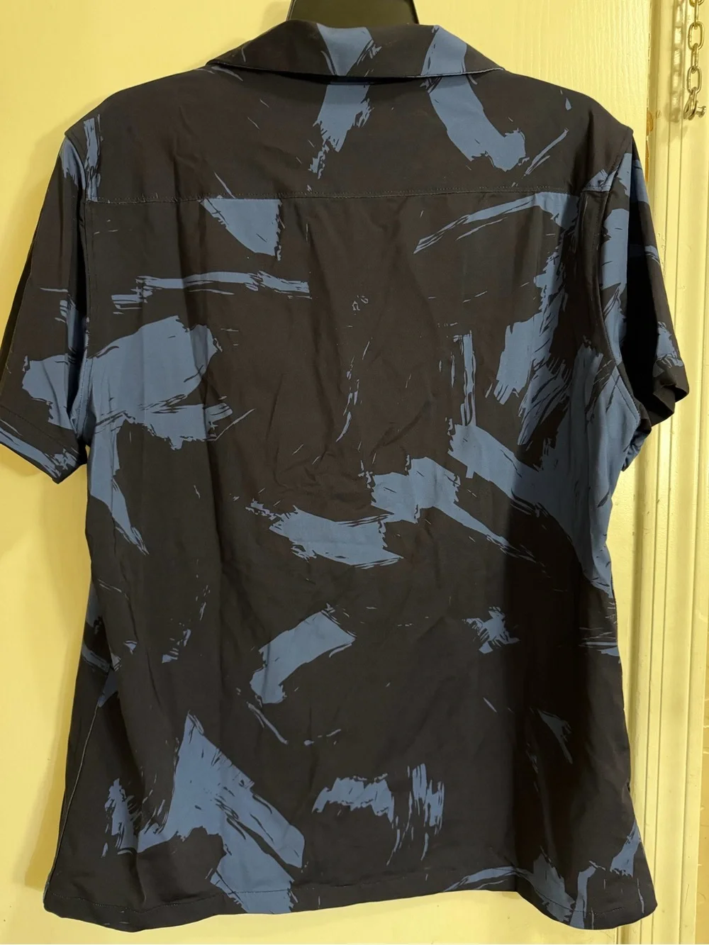 Porter & Ash Modern Brush-Print Collar Shirt - Blue/Black (148)